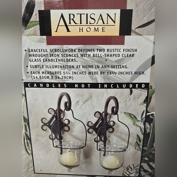 Artisan Home Candle Lamps Wall Sconces Regency Set of 2 NEW - Picture 3 of 4